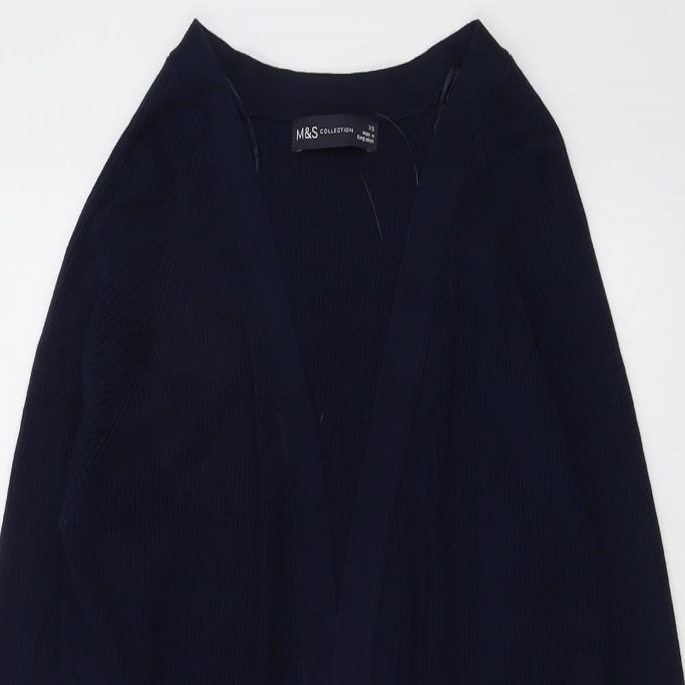Marks and Spencer Womens Blue V-Neck Viscose Cardigan Jumper Size XS