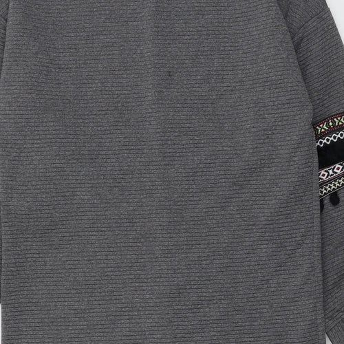 Misspap Womens Grey Polyester Jumper Dress Size S Round Neck Pullover