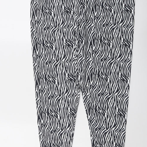Only Carmakoma Womens Black Animal Print Polyester Carrot Leggings Size M L28 in - Zebra Print