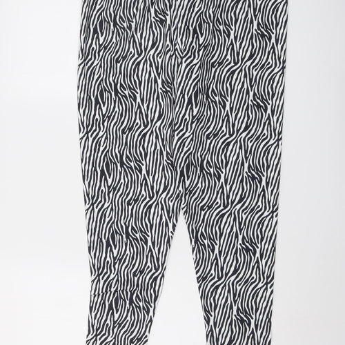 Only Carmakoma Womens Black Animal Print Polyester Carrot Leggings Size M L28 in - Zebra Print