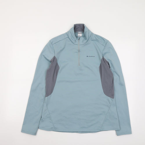Quechua Womens Blue Colourblock Polyester Pullover Sweatshirt Size L Zip