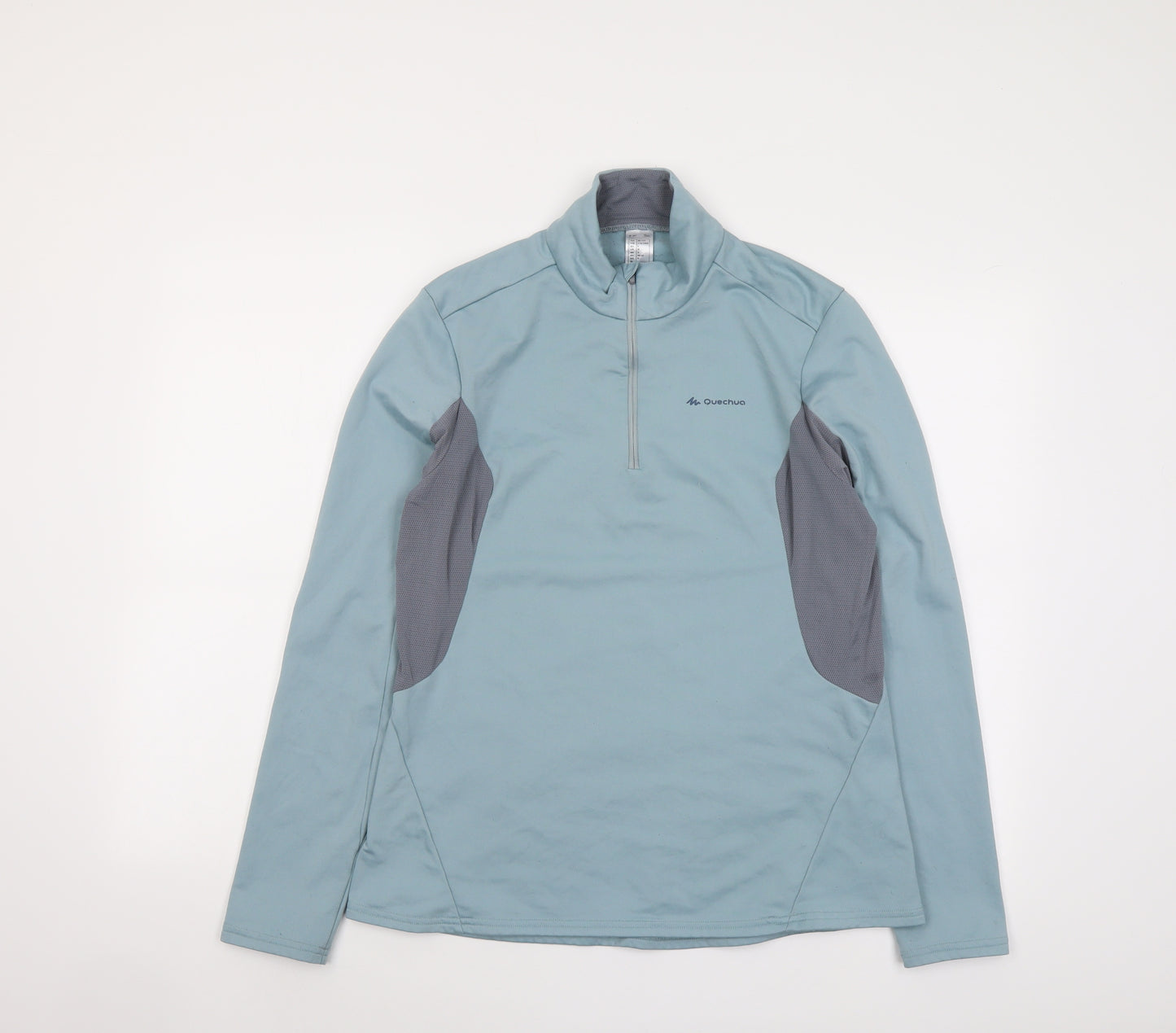 Quechua Womens Blue Colourblock Polyester Pullover Sweatshirt Size L Zip