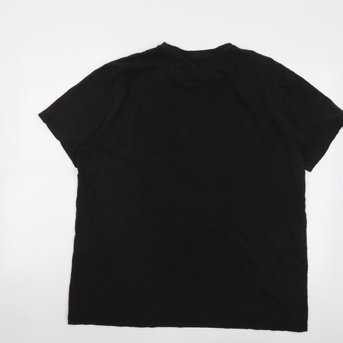 PUMA Mens Black Cotton T-Shirt Size 2XL Round Neck