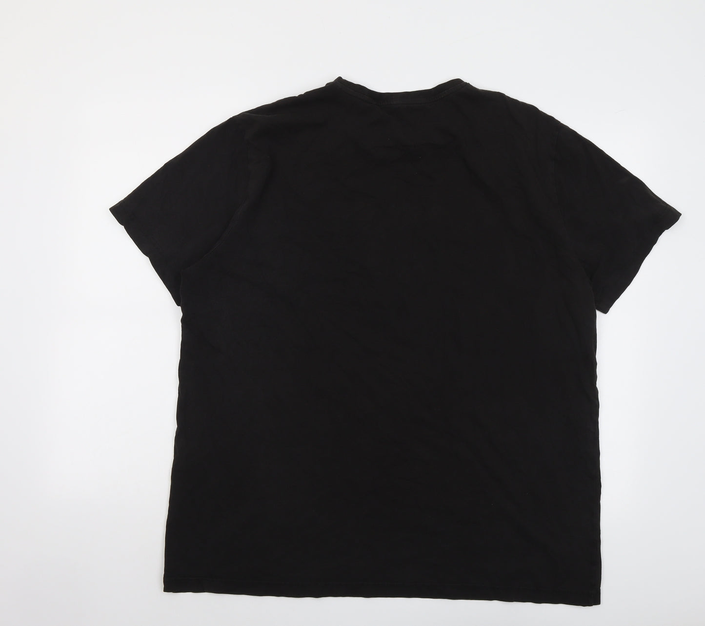 PUMA Mens Black Cotton T-Shirt Size 2XL Round Neck