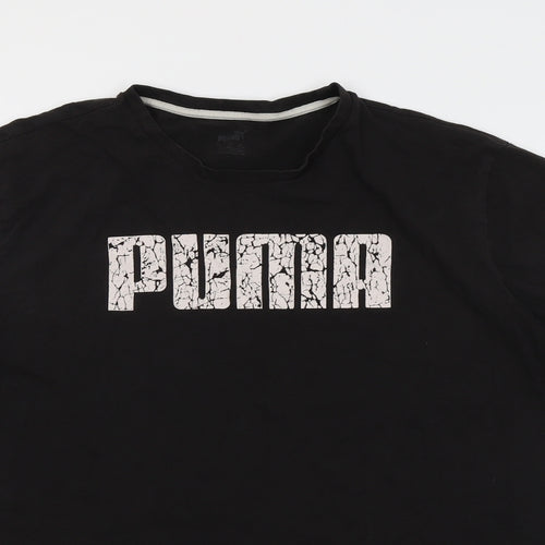 PUMA Mens Black Cotton T-Shirt Size 2XL Round Neck