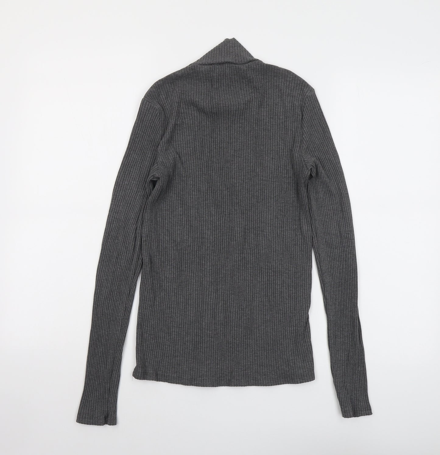 Mango Womens Grey High Neck Acrylic Pullover Jumper Size M