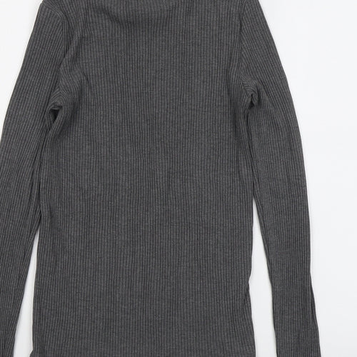 Mango Womens Grey High Neck Acrylic Pullover Jumper Size M