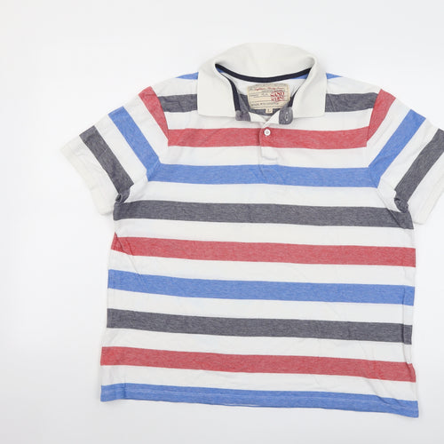 Sand Stone Womens Multicoloured Striped Cotton Basic Polo Size L Collared