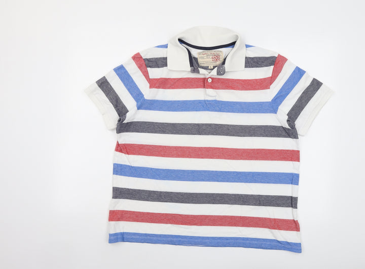 Sand Stone Womens Multicoloured Striped Cotton Basic Polo Size L Collared