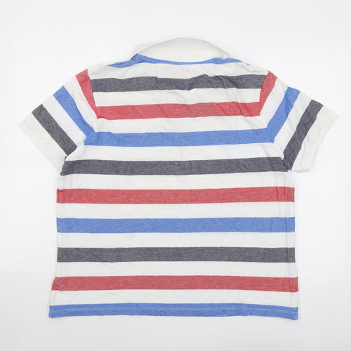 Sand Stone Womens Multicoloured Striped Cotton Basic Polo Size L Collared