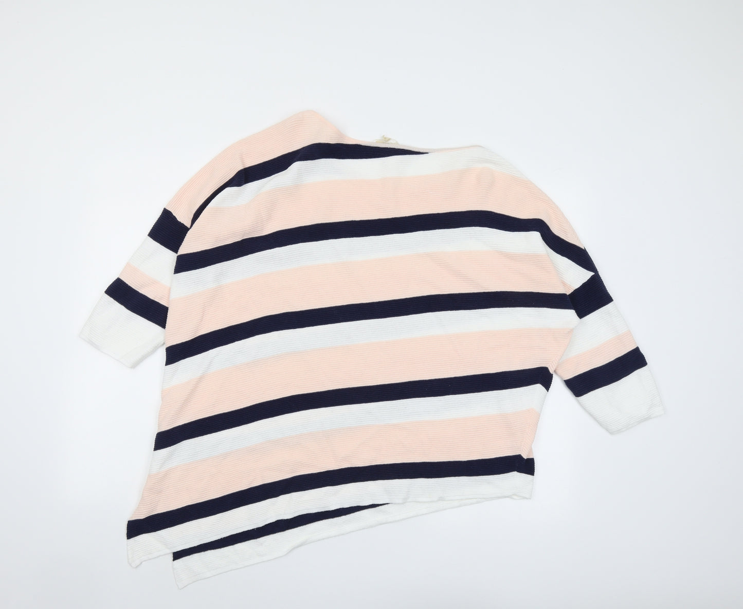 Phase Eight Womens Multicoloured Round Neck Striped Cotton Pullover Jumper Size L