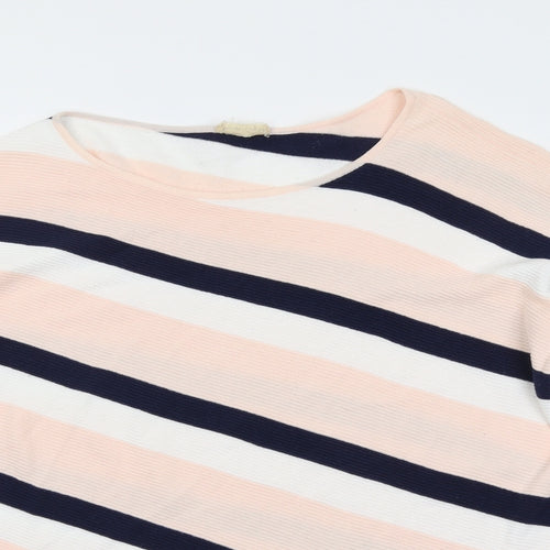 Phase Eight Womens Multicoloured Round Neck Striped Cotton Pullover Jumper Size L