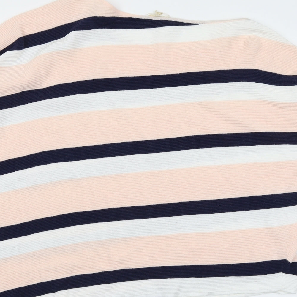 Phase Eight Womens Multicoloured Round Neck Striped Cotton Pullover Jumper Size L