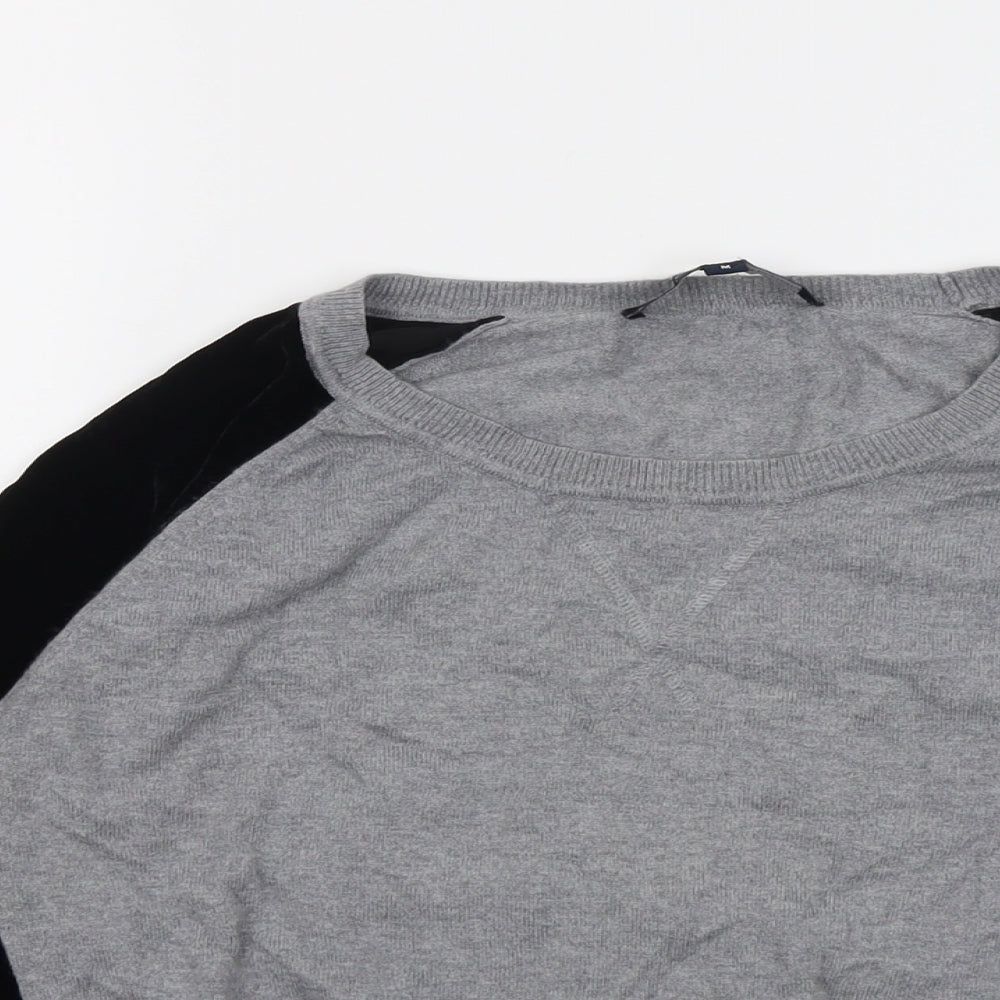 French Connection Womens Grey Round Neck Viscose Pullover Jumper Size M