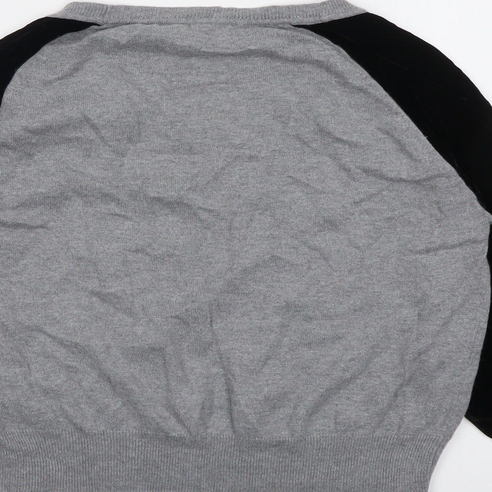 French Connection Womens Grey Round Neck Viscose Pullover Jumper Size M