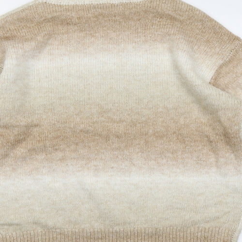 Marks and Spencer Womens Beige Roll Neck Acrylic Pullover Jumper Size L