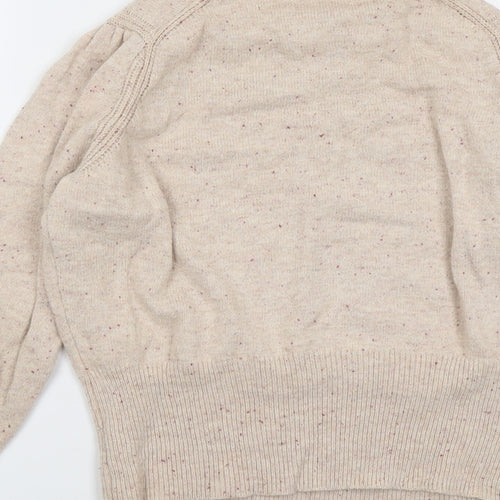 Per Una Womens Beige Round Neck Cotton Pullover Jumper Size 14