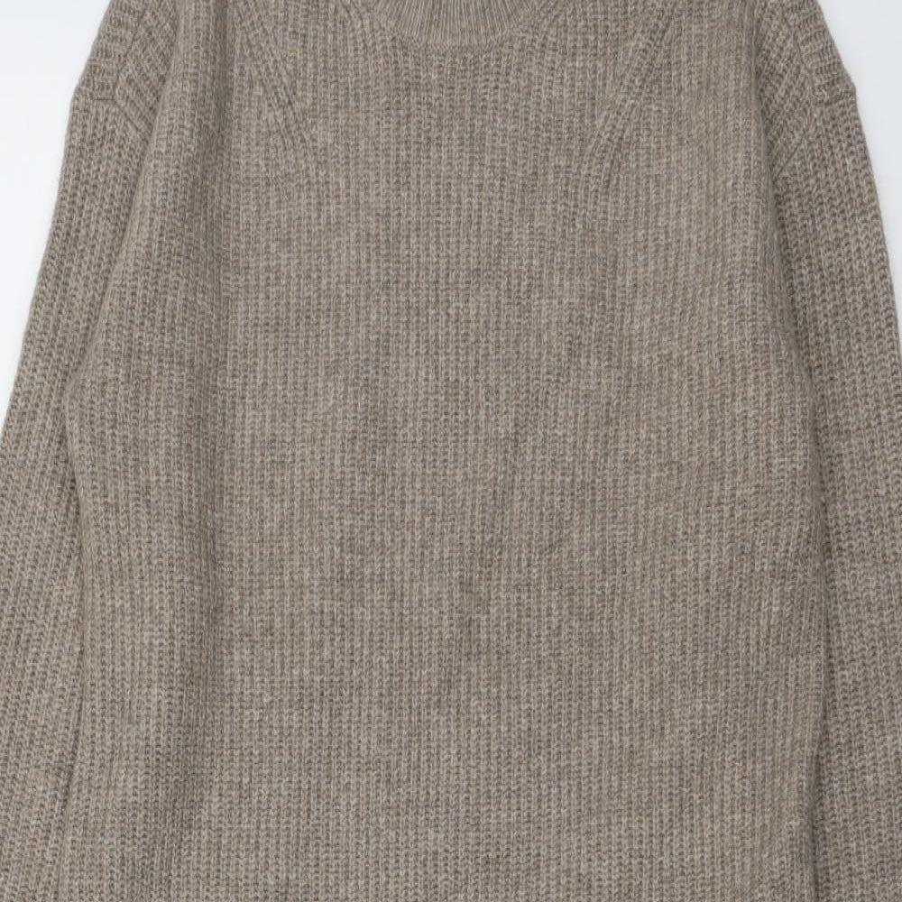 Marks and Spencer Womens Beige Polyester Jumper Dress Size M Round Neck Pullover