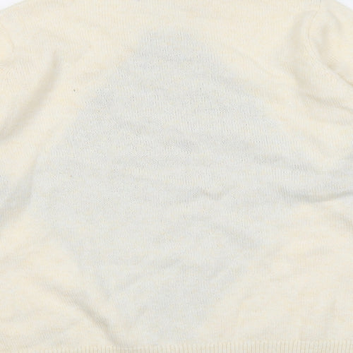 Marks and Spencer Womens Ivory Round Neck Argyle/Diamond Acrylic Pullover Jumper Size L