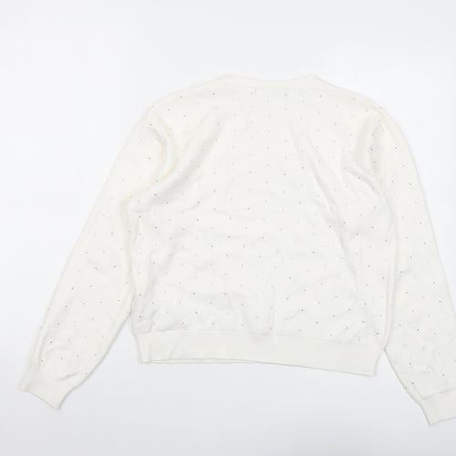 Marks and Spencer Womens Ivory Round Neck Viscose Pullover Jumper Size M