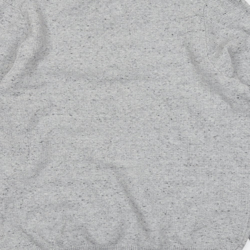 Marks and Spencer Mens Grey Round Neck Cotton Pullover Jumper Size L Long Sleeve