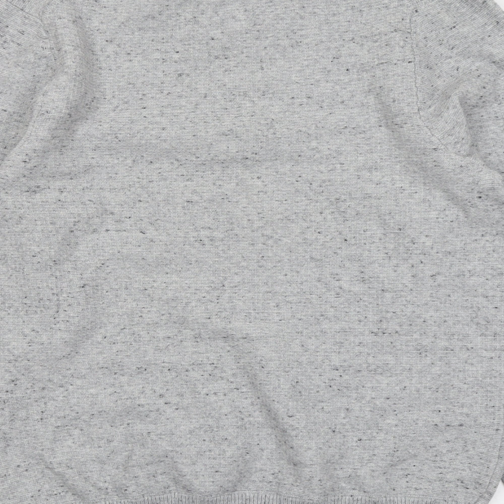 Marks and Spencer Mens Grey Round Neck Cotton Pullover Jumper Size L Long Sleeve