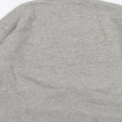Marks and Spencer Womens Grey Round Neck Viscose Pullover Jumper Size M