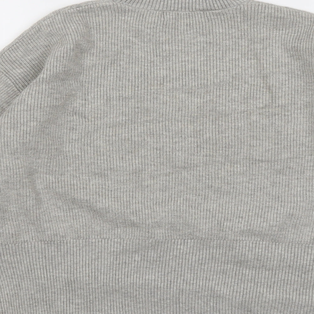 Marks and Spencer Womens Grey Round Neck Viscose Pullover Jumper Size M