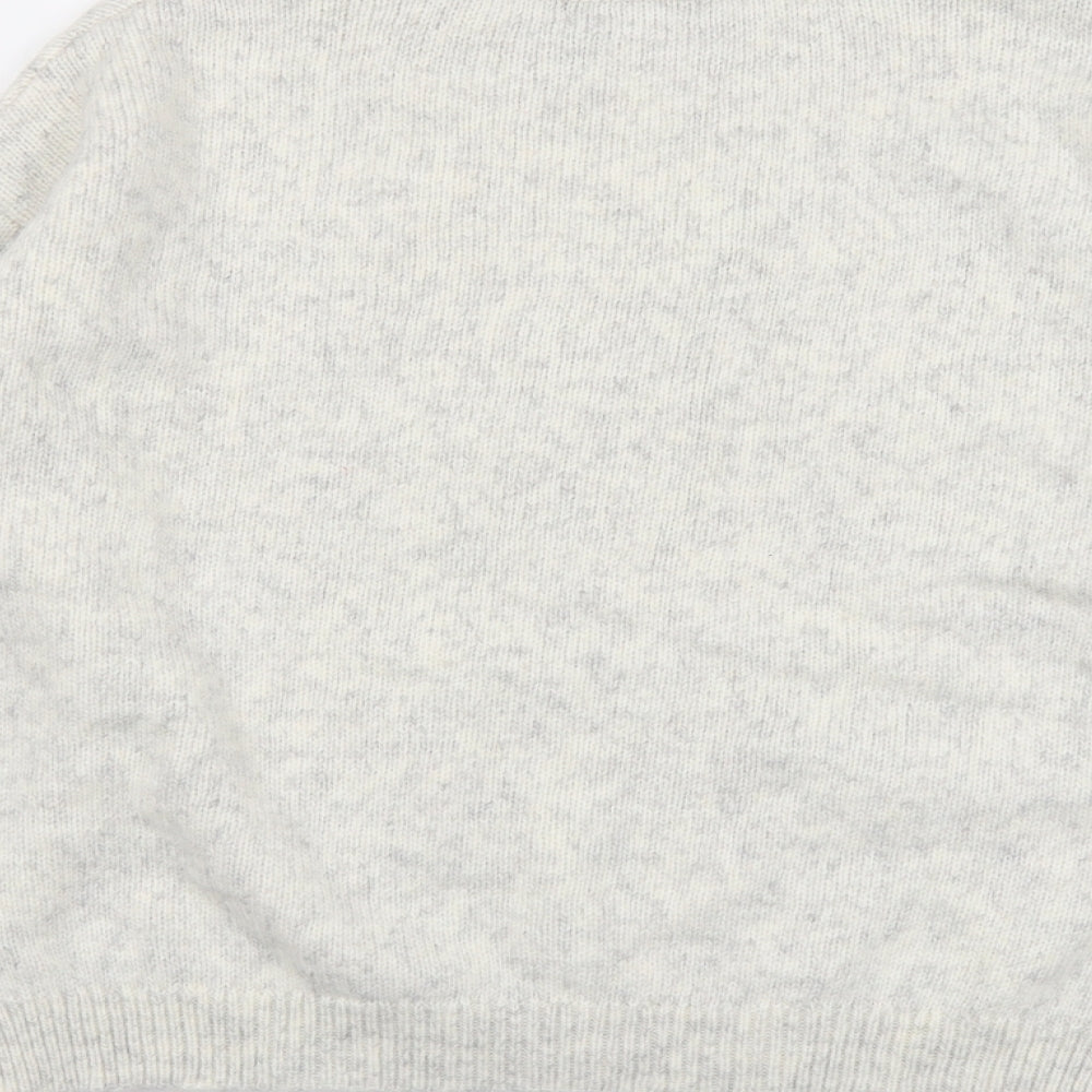 Marks and Spencer Womens Grey Round Neck Geometric Acrylic Pullover Jumper Size M