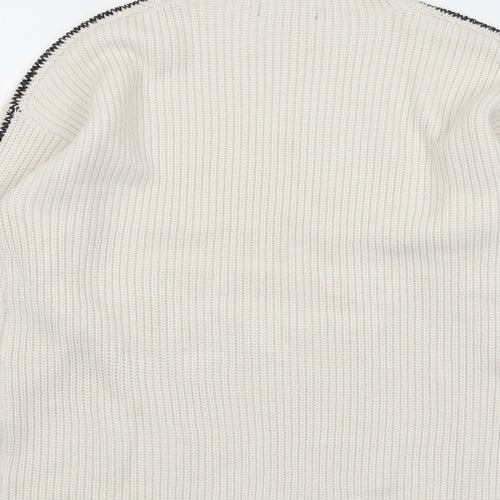 Marks and Spencer Womens Beige High Neck Polyester Pullover Jumper Size M