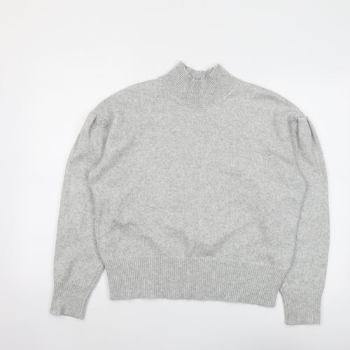 Marks and Spencer Womens Grey High Neck Polyester Pullover Jumper Size M