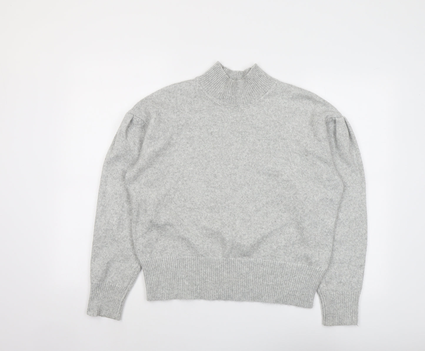 Marks and Spencer Womens Grey High Neck Polyester Pullover Jumper Size M