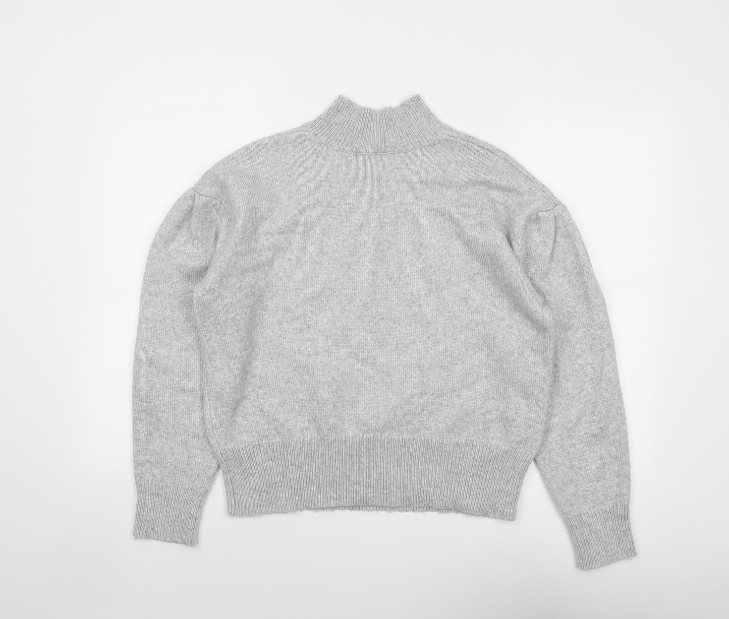 Marks and Spencer Womens Grey High Neck Polyester Pullover Jumper Size M