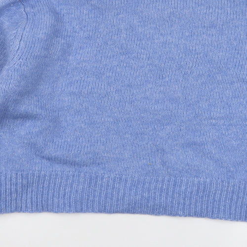 Marks and Spencer Womens Blue Round Neck Acrylic Pullover Jumper Size L