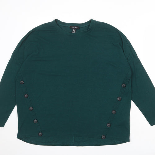 New Look Womens Green Round Neck Polyester Pullover Jumper Size 14