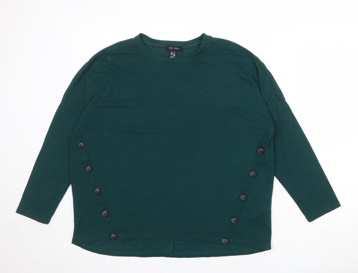 New Look Womens Green Round Neck Polyester Pullover Jumper Size 14
