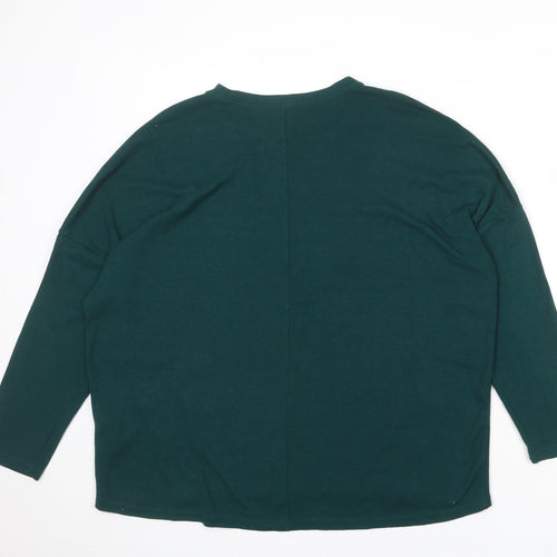 New Look Womens Green Round Neck Polyester Pullover Jumper Size 14