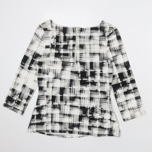 Phase Eight Womens Multicoloured Geometric Viscose Basic Blouse Size 12 Round Neck