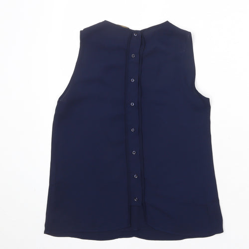 Zara Womens Blue Polyester Basic Tank Size XS Round Neck