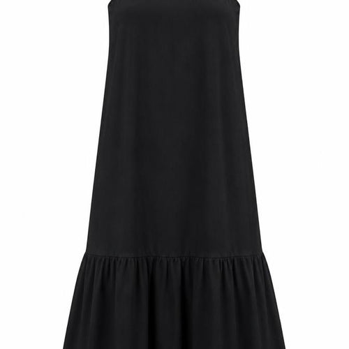 Mango Womens Black 100% Cotton Maxi Size XS Halter Tie