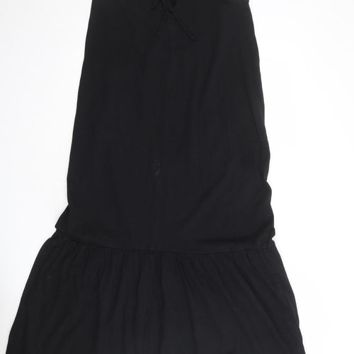 Mango Womens Black 100% Cotton Maxi Size XS Halter Tie