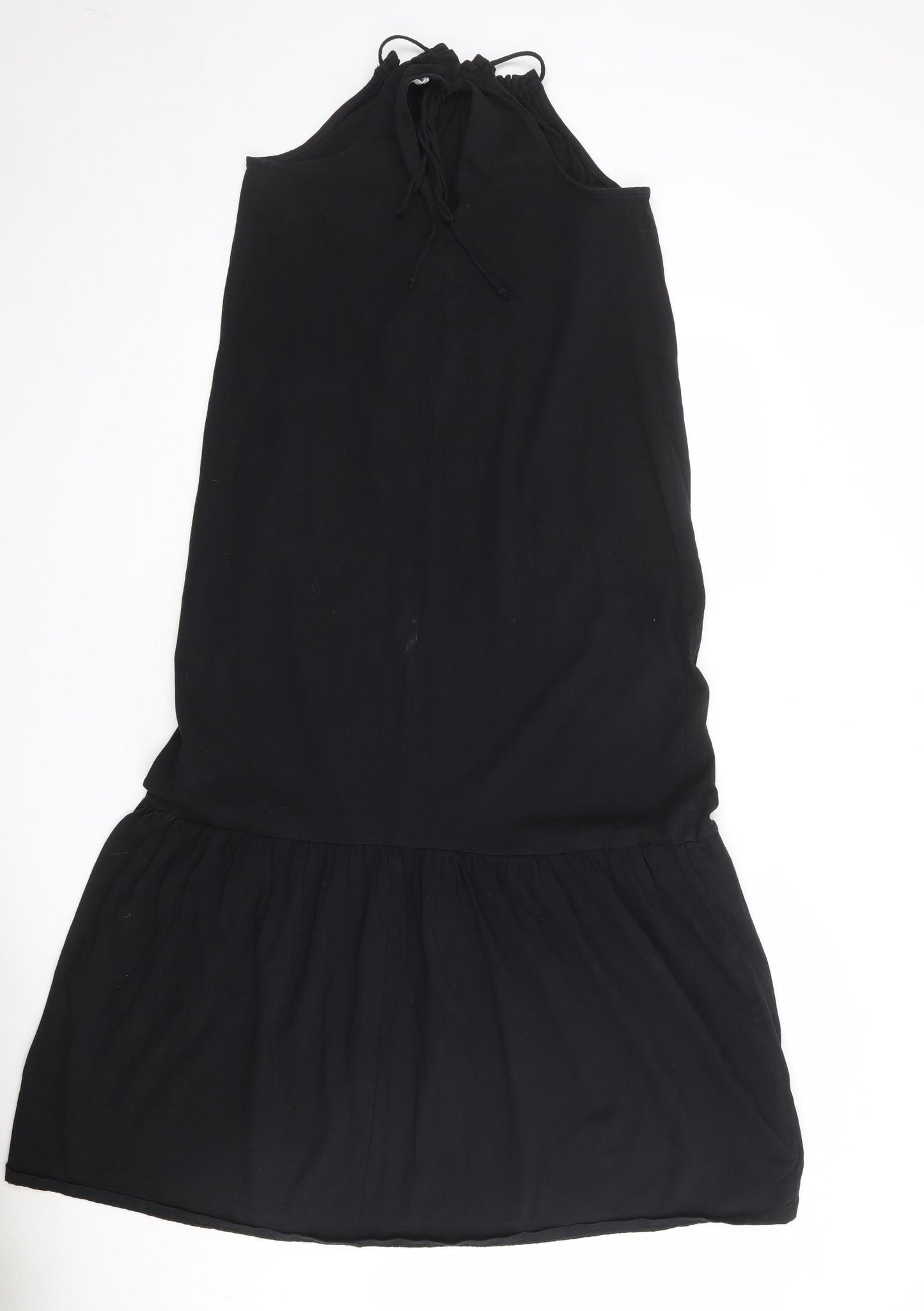 Mango Womens Black 100% Cotton Maxi Size XS Halter Tie