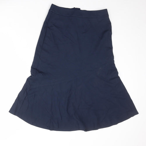 Finery Womens Blue Viscose Swing Skirt Size 10 Zip