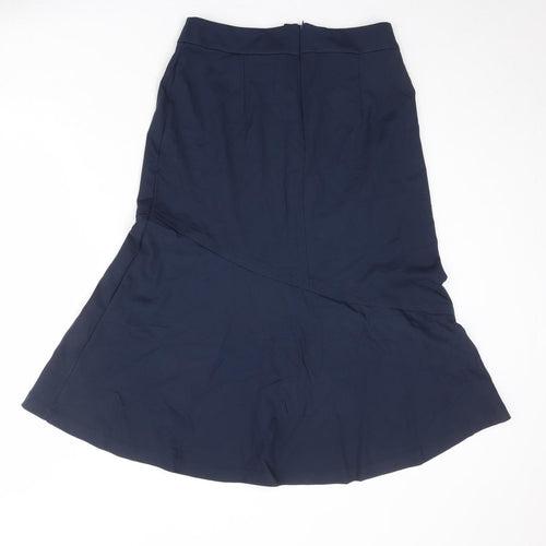 Finery Womens Blue Viscose Swing Skirt Size 10 Zip