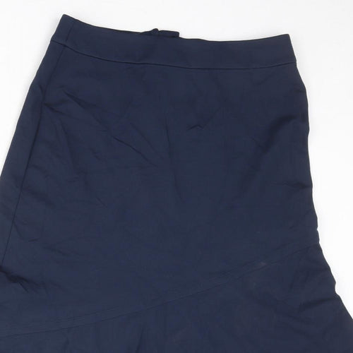 Finery Womens Blue Viscose Swing Skirt Size 10 Zip