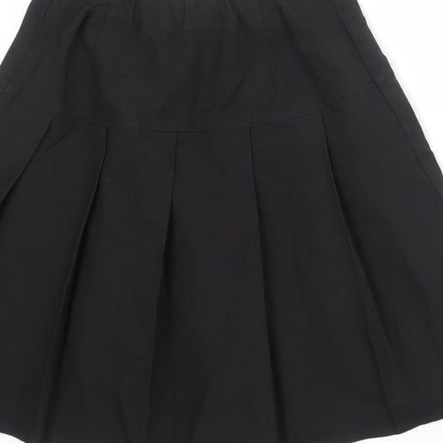 Marks and Spencer Girls Black Polyester Pleated Skirt Size 12-13 Years Regular Zip