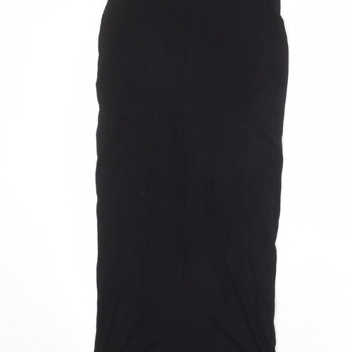 ASOS Womens Black Polyester A-Line Skirt Size 6 Button