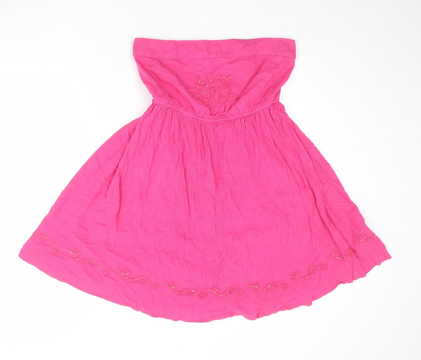 South Womens Pink 100% Cotton Mini Size 16 Off the Shoulder Pullover