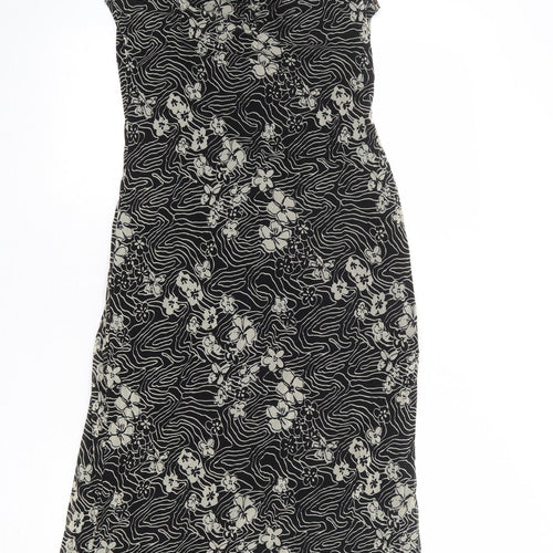 Mexx Womens Black Geometric Polyester Tank Dress Size XL V-Neck Pullover