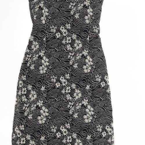 Mexx Womens Black Geometric Polyester Tank Dress Size XL V-Neck Pullover